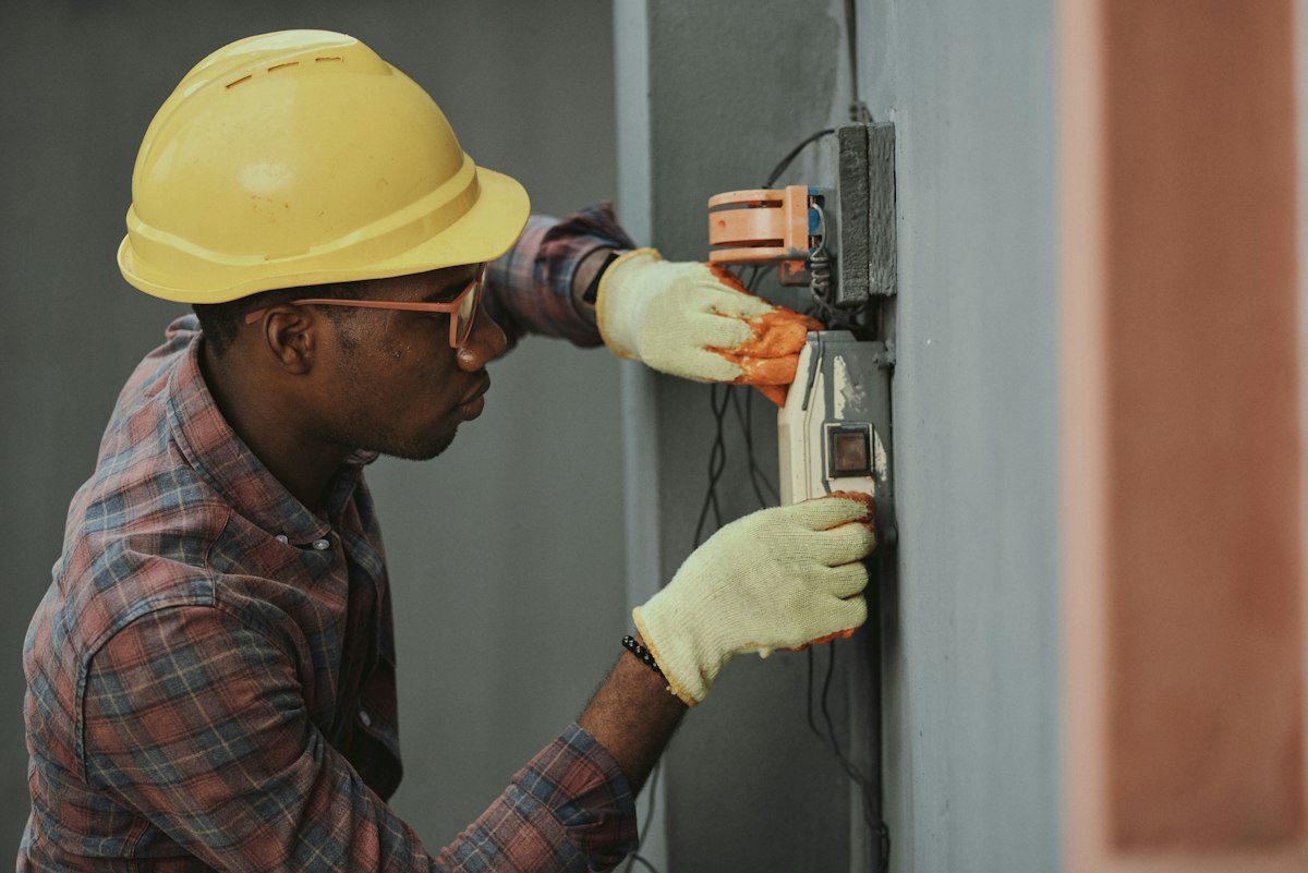 Licensed Georgia Electrician from VD Electrical Services working on a residential panel